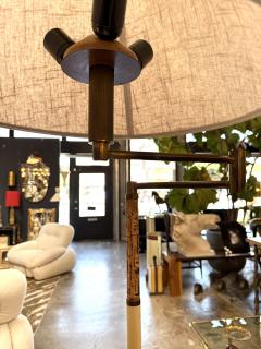 Italian Brass and Marble Floor Lamp with Swing Arm 1970s - 4316117