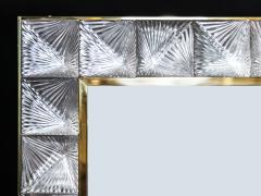 Italian Brass and Murano Glass Wall Mirror - 3487962