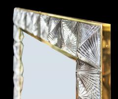 Italian Brass and Murano Glass Wall Mirror - 3487965