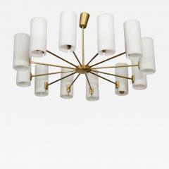 Italian Brass and Perspex Chandelier Wagon Wheel Shape - 1094839