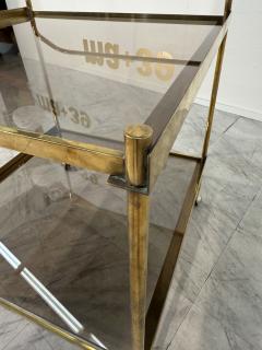Italian Brass and Smoked Glass Bar Cart 1970s - 4203158