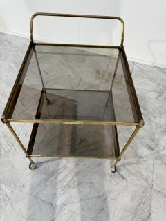 Italian Brass and Smoked Glass Bar Cart 1970s - 4203161