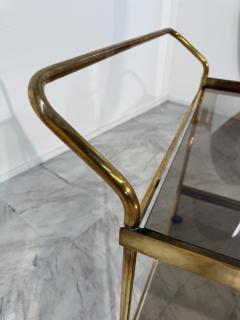 Italian Brass and Smoked Glass Bar Cart 1970s - 4203164