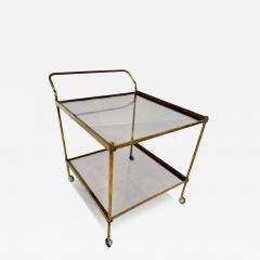 Italian Brass and Smoked Glass Bar Cart 1970s - 4203942