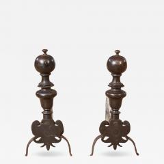 Italian Bronze Andirons c 1680 - 4121294