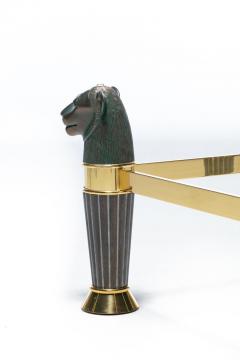 Italian Bronze Brass Panther Head Coffee Table c 1980 - 2118752