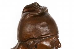 Italian Bronze Sculpture Bust The Wagoner 1879 by Achille DOrsi - 4567684