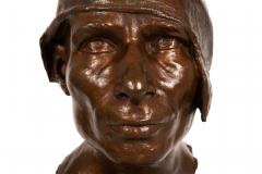 Italian Bronze Sculpture Bust The Wagoner 1879 by Achille DOrsi - 4567685