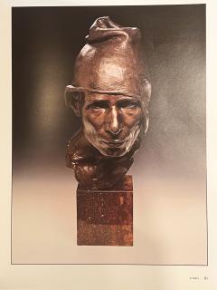 Italian Bronze Sculpture Bust The Wagoner 1879 by Achille DOrsi - 4567693