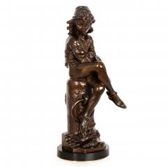 Italian Bronze Sculpture Young Christopher Columbus by Giulo Monteverde - 4825125