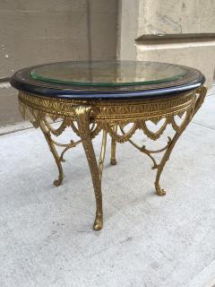 Italian Bronze Table with Ebonized Top and Mother of Pearl Inlay - 436576