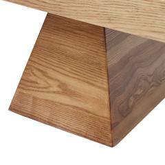 Italian Brutalist Bench in Solid Oak and Wool Boucl  - 4368709