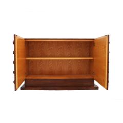 Italian Brutalist Hand Carved Oak Wood Sideboard with Sculptural Studded Doors - 4809012