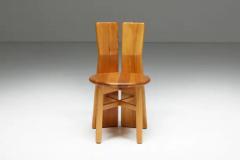 Italian Brutalist Pine Dining Chairs Italy 1970s - 3441555