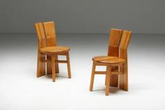 Italian Brutalist Pine Dining Chairs Italy 1970s - 3441655