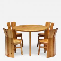 Italian Brutalist Pine Dining Chairs Italy 1970s - 3444357