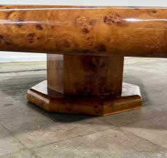 Italian Burl Wood Octagonal Coffee Table 1970s - 4498574
