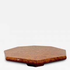 Italian Burl Wood Octagonal Coffee Table 1970s - 4500105