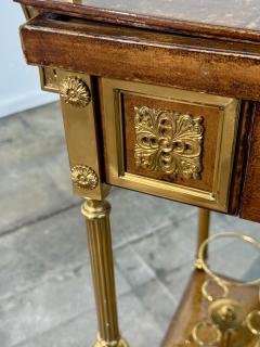 Italian Burl Wood and Brass Bar Cart 1950s - 4704085