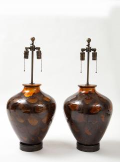 Italian Burnt Orange Ceramic Lamps - 2160574