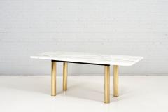 Italian Calacatta Marble and Brass Dining Table 1970 - 2342356