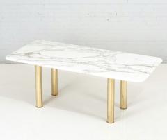Italian Calacatta Marble and Brass Dining Table 1970 - 2342358