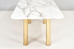 Italian Calacatta Marble and Brass Dining Table 1970 - 2342359