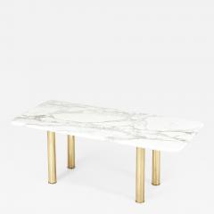 Italian Calacatta Marble and Brass Dining Table 1970 - 2347097