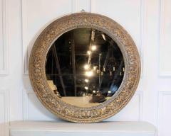 Italian Carved Giltwood Round Mirror 19th Century - 4473954