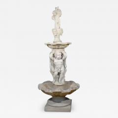 Italian Carved Stone Two Tiered Garden Fountain from Vicenza - 3430419
