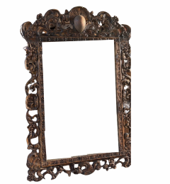 Italian Carved Walnut Mirror - 4628996