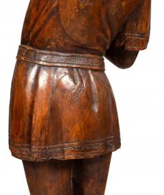 Italian Carved Walnut Torchere Of A Standing Boy Holding A Torch - 4138681