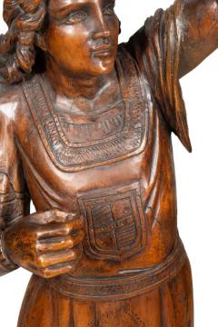Italian Carved Walnut Torchere Of A Standing Boy Holding A Torch - 4138746