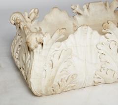 Italian Carved White Marble Jardini re with Acanthus Leaves - 4704813