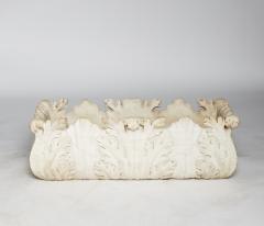 Italian Carved White Marble Jardini re with Acanthus Leaves - 4704815