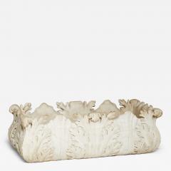 Italian Carved White Marble Jardini re with Acanthus Leaves - 4705261