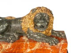 Italian Carved Wood and Painted Reclining Lion - 4137021