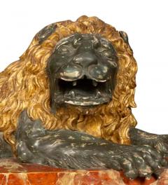 Italian Carved Wood and Painted Reclining Lion - 4137040