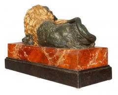 Italian Carved Wood and Painted Reclining Lion - 4137130