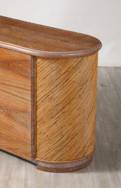 Italian Cerused Oak and Bamboo Cabinet or Buffet circa 1970 - 3926957