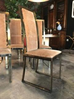 Italian Chairs in Massive Brass 1960 Set of Six - 592230