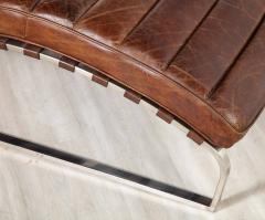 Italian Channeled Leather and Chrome Chaise Longue 1970 - 2919688