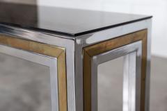 Italian Chrome Brass Glass Console Table - 2862401