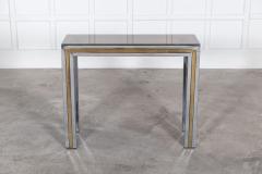 Italian Chrome Brass Glass Console Table - 2862404