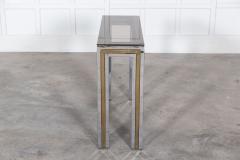 Italian Chrome Brass Glass Console Table - 2862408