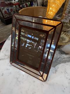 Italian Chrome and Burgundy Suede Picture Frame 1970s - 4713368