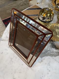Italian Chrome and Burgundy Suede Picture Frame 1970s - 4713369
