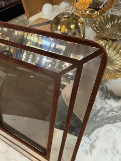 Italian Chrome and Burgundy Suede Picture Frame 1970s - 4713372