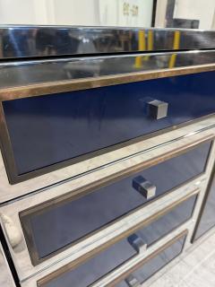 Italian Chrome and Lacquered Credenza with Geometric Bookshelf 1970s - 4307950