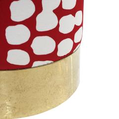 Italian Circular Floral Patterned Ottomans 1960 Set of 2 - 4415520